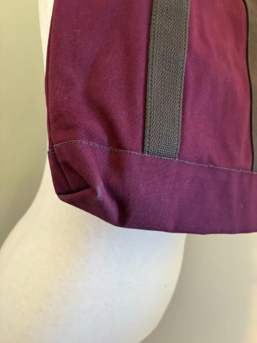 Vintage Duluth Pack Canvas Tote Bag Burgundy Maroon Brown USA 2006 - Picture 9 of 12